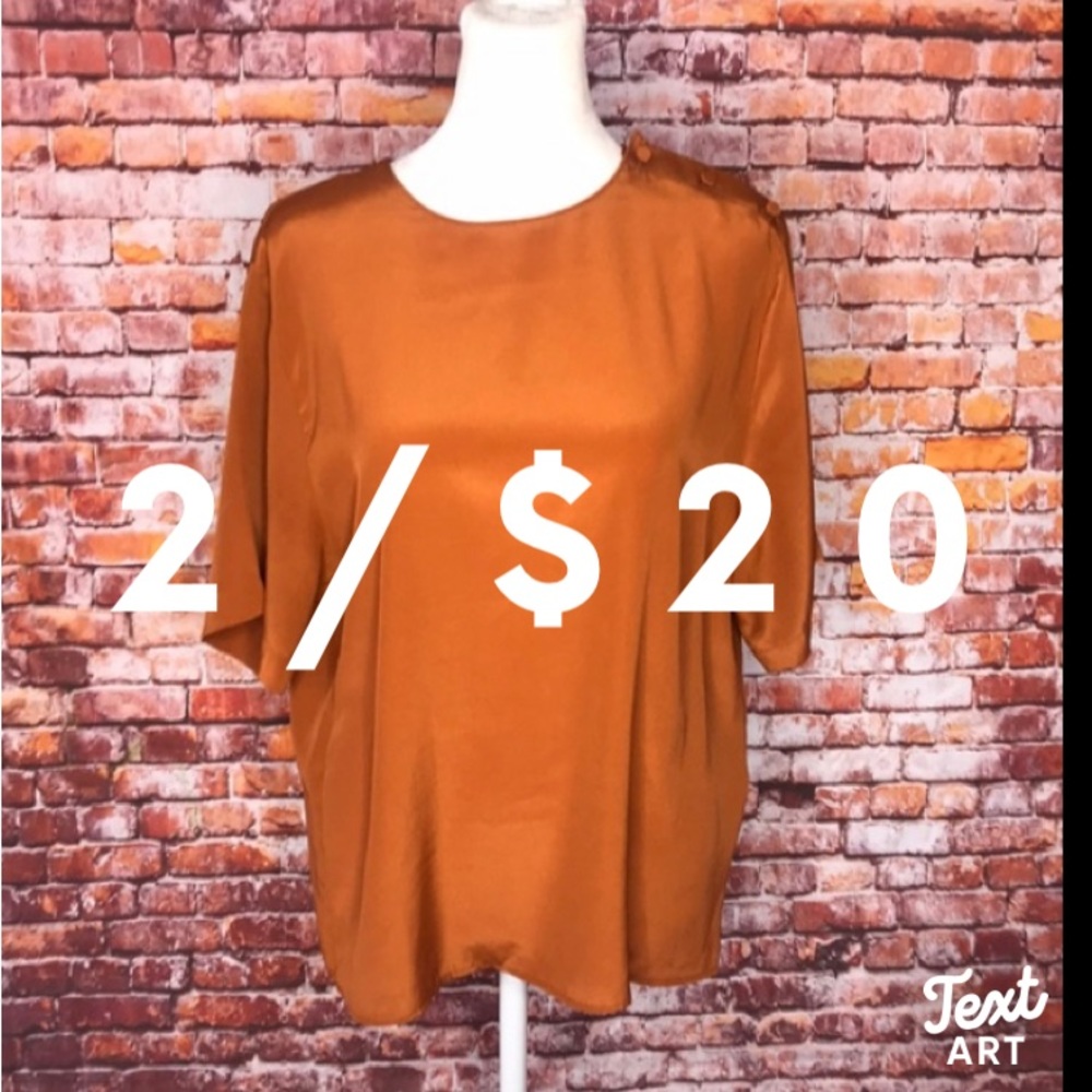 Vintage Peters & Ashley Orange Short Sleeved Blouse